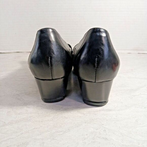 Clark Everyday Active Air Black Leather Double Strap Mary Jane Pump Heels SZ 7M. - Picture 3 of 10